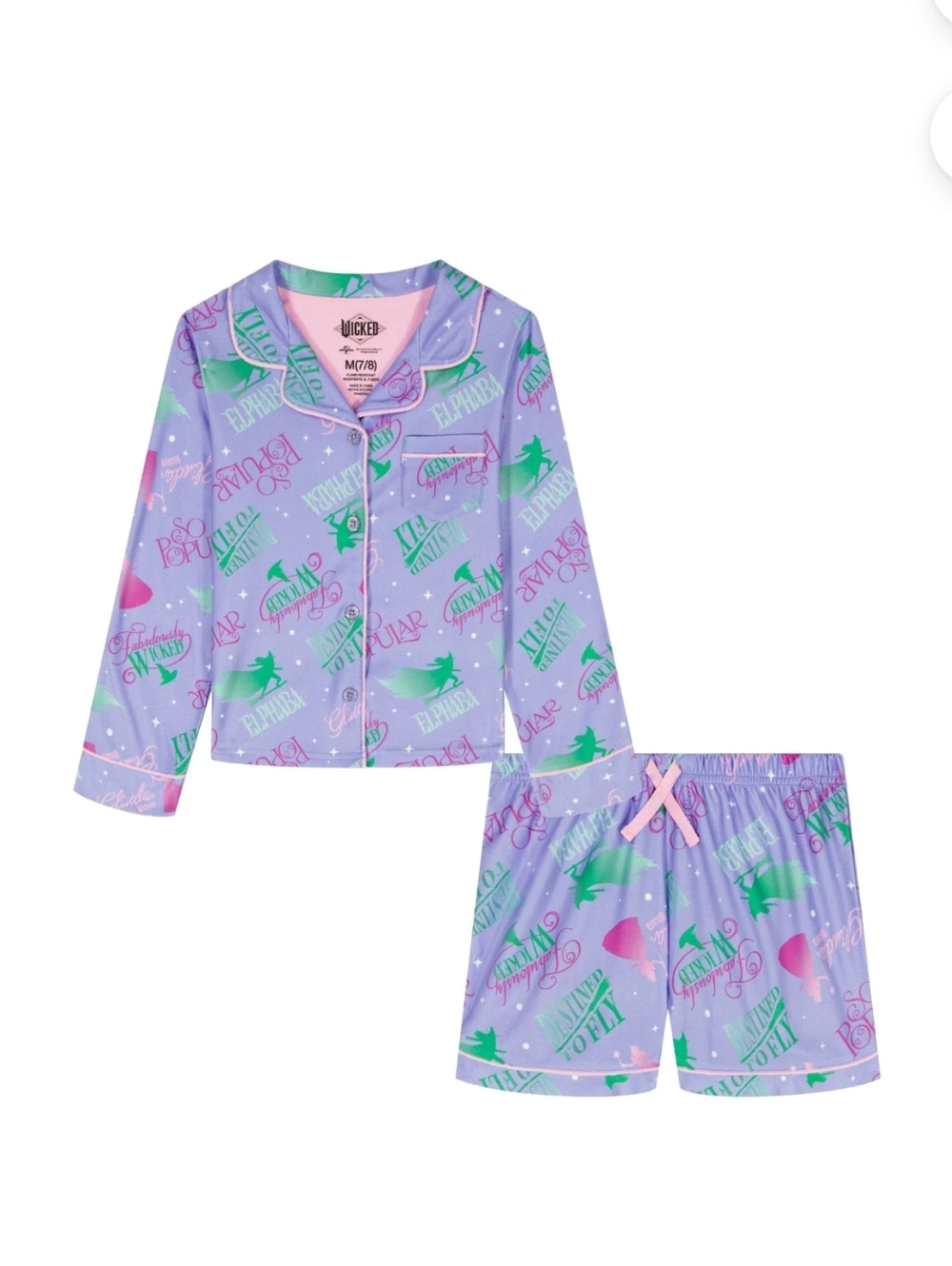 BOG1@50%Off- Wicked Girls Long Sleeve and Shorts Pajama Set, 2-Piece